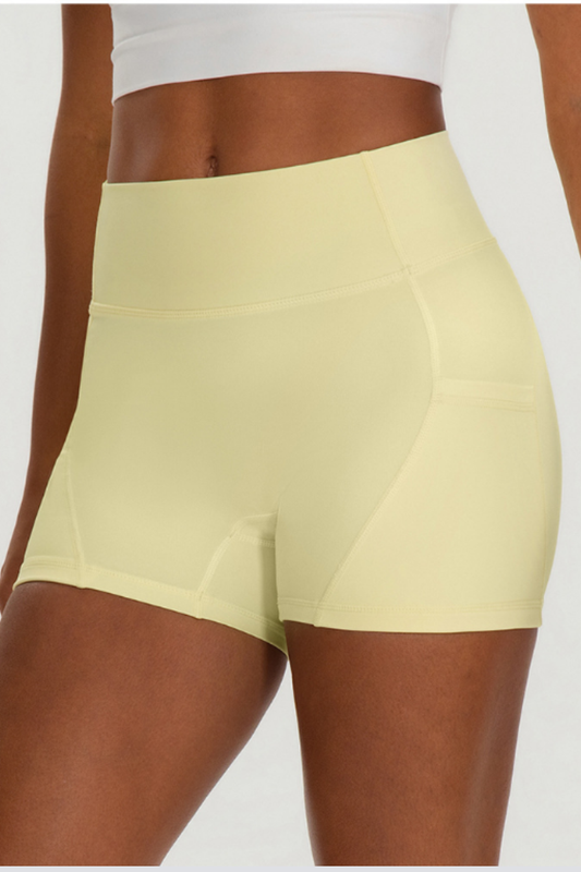 Women's Athletic Side Pocket Tummy Control Yoga Shorts