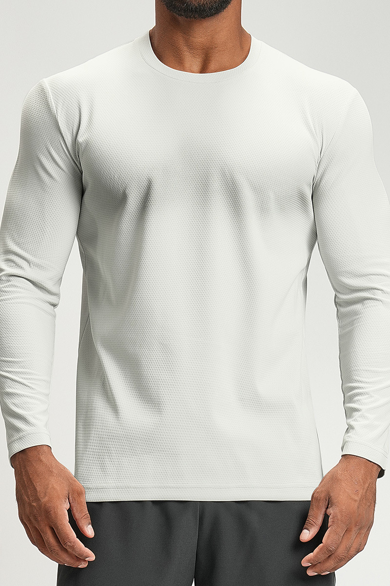 Men's Summer Cooling Round-Neck Quick-Dry Long-Sleeved Top