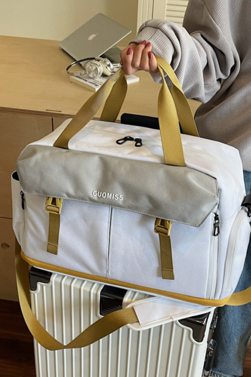 Color-Block Multi-Pocket Large Capacity Travel & Fitness Bag