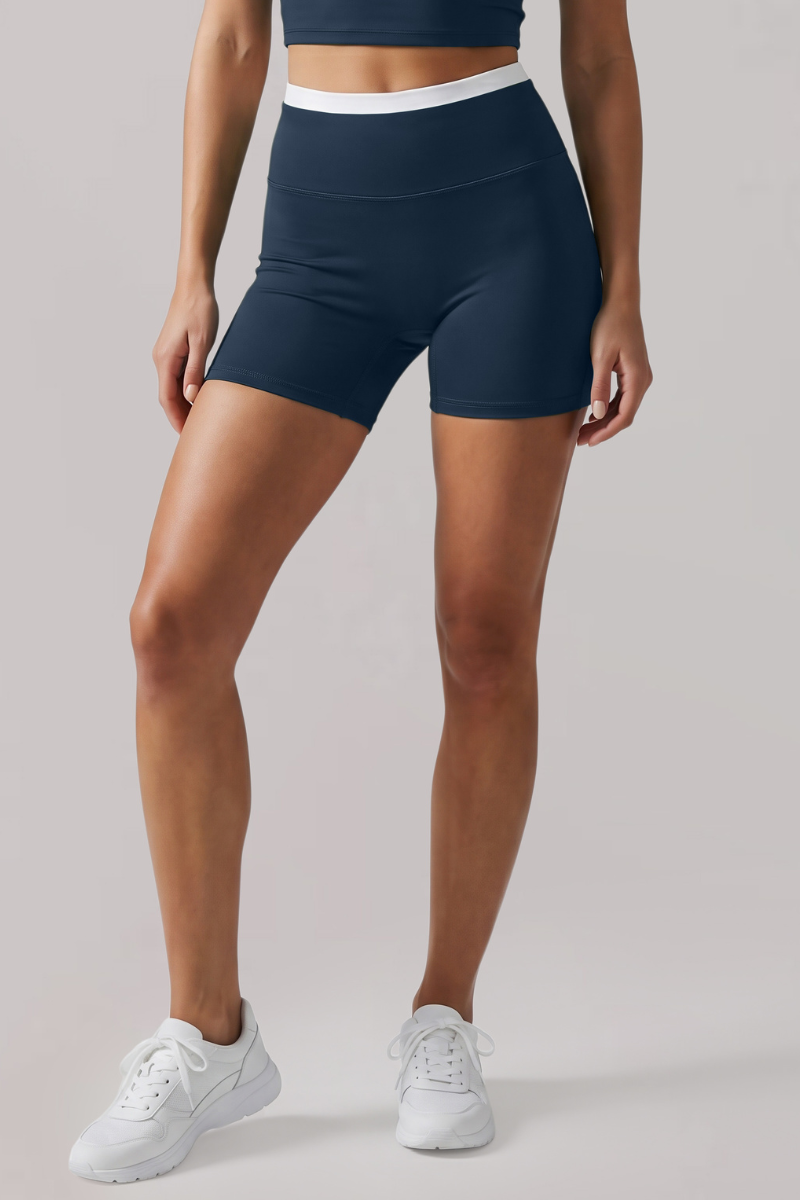 Women's Athletic Color-Blocked High-Waist Shaping Yoga Short