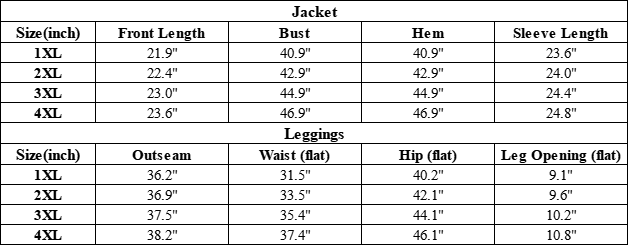 Plus Size Women's Yoga Two-Piece Set: Long Sleeve Jacket And Leggings