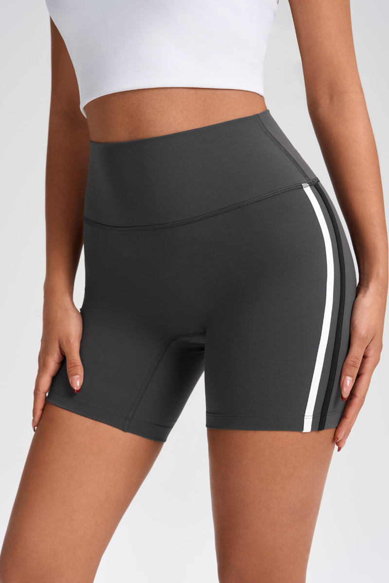Women's Color-Block Stripe Yoga Shorts