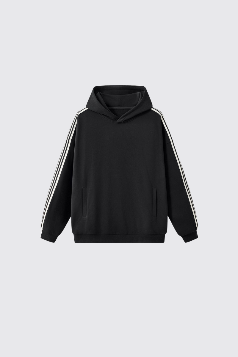 Women's 350g Color Block Side Stripe Ribbed Cuff Hoodie