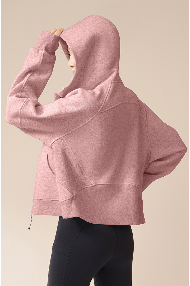 Thick-lined hooded sports sweatshirt