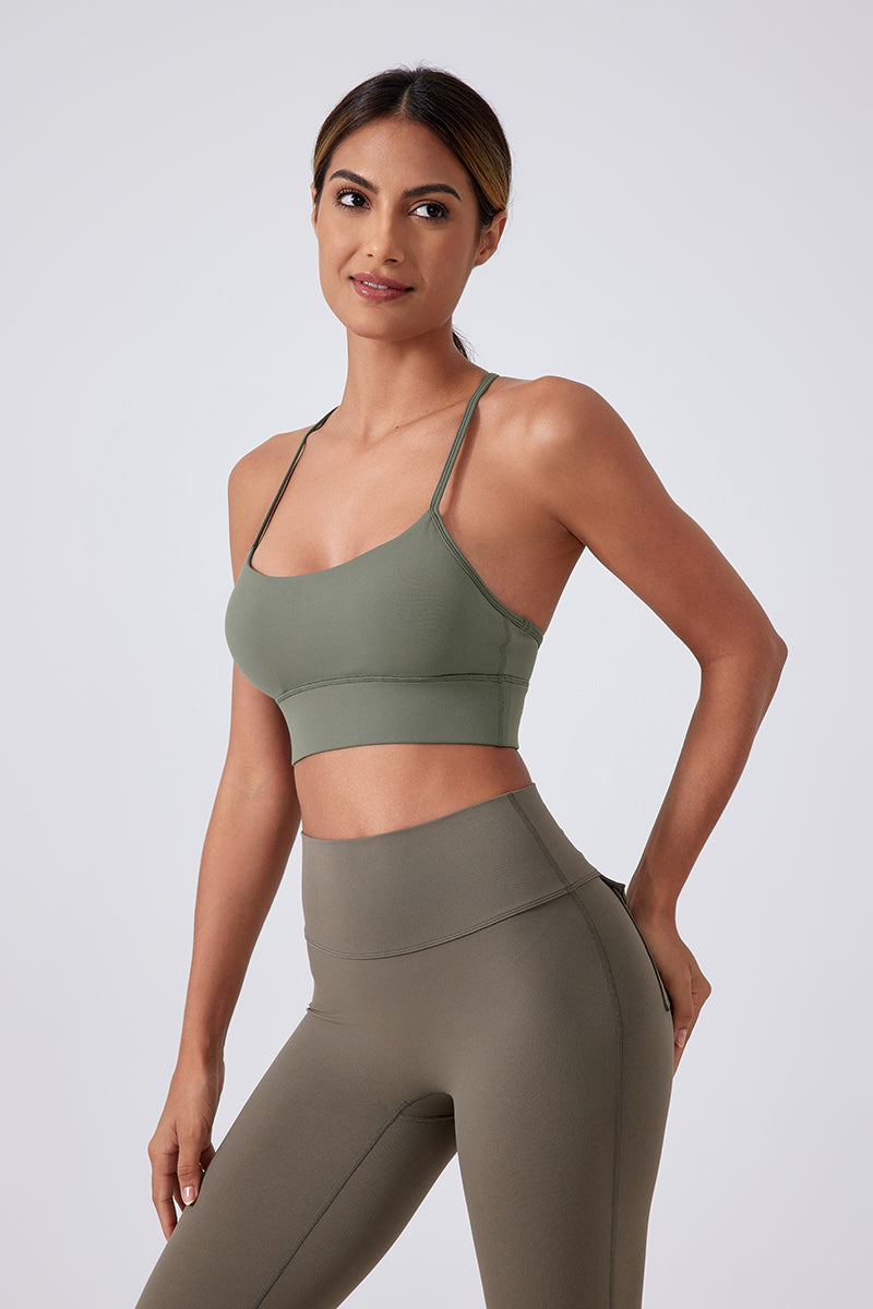 Women Running Sexy Y Back Anti-Shock Gathering Yoga Sports Bra