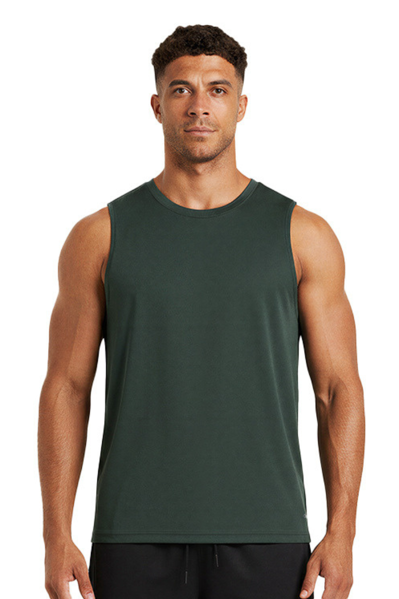 Men's Stretch  Crew Neck Athletic Sleeveless Tank Top