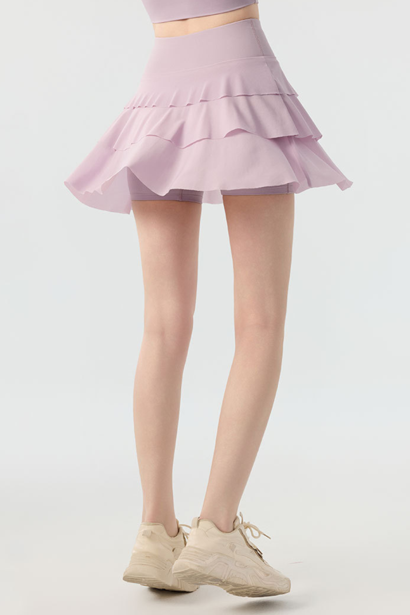 Women's  Multi-Color Lightweight A-Line Tiered Sports Skort