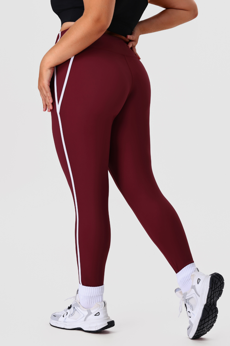 Plus Size Women's Side Color-Block Fitted Yoga Leggings