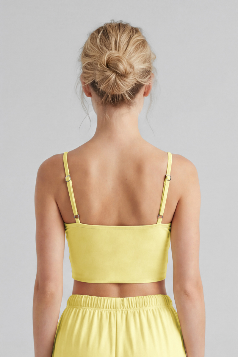 Women's Fake Two-Piece Cami Tank Top With Built-In Pads