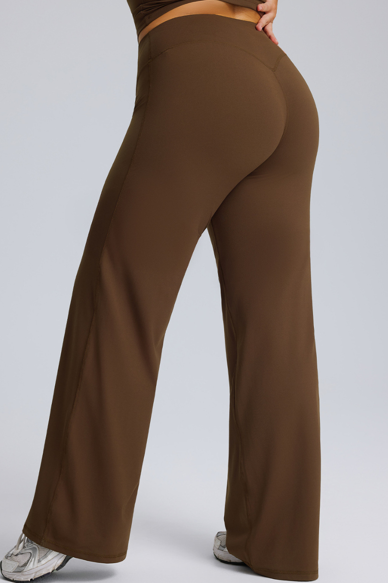 Plus Size Women's Athletic High Waisted Straight Leg Pants