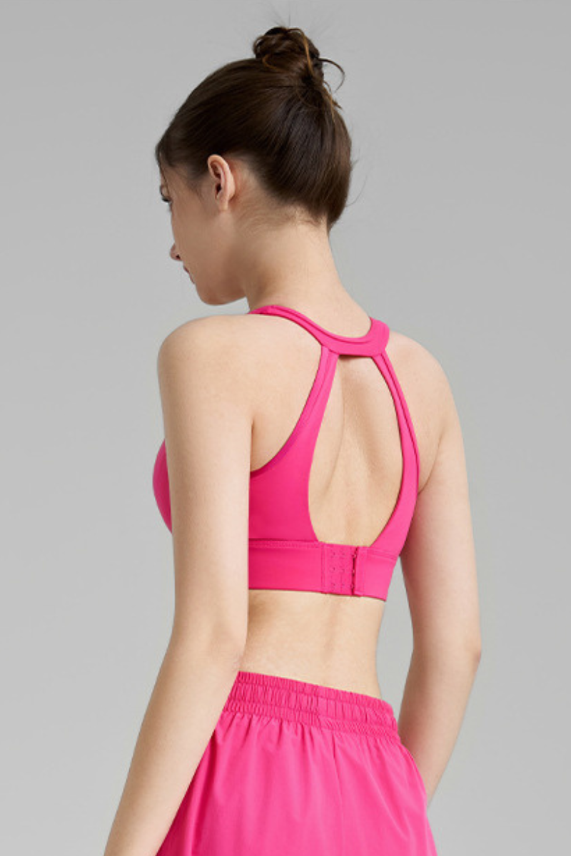 Women's Mesh Panel Racerback Adjustable Sports Bra