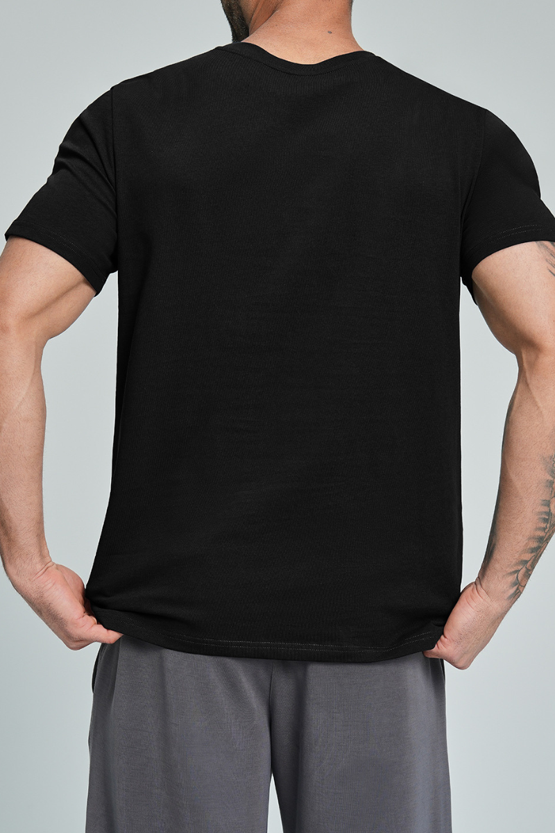 Men's Summer 100% Organic Cotton Solid Crew Neck Sports Tee