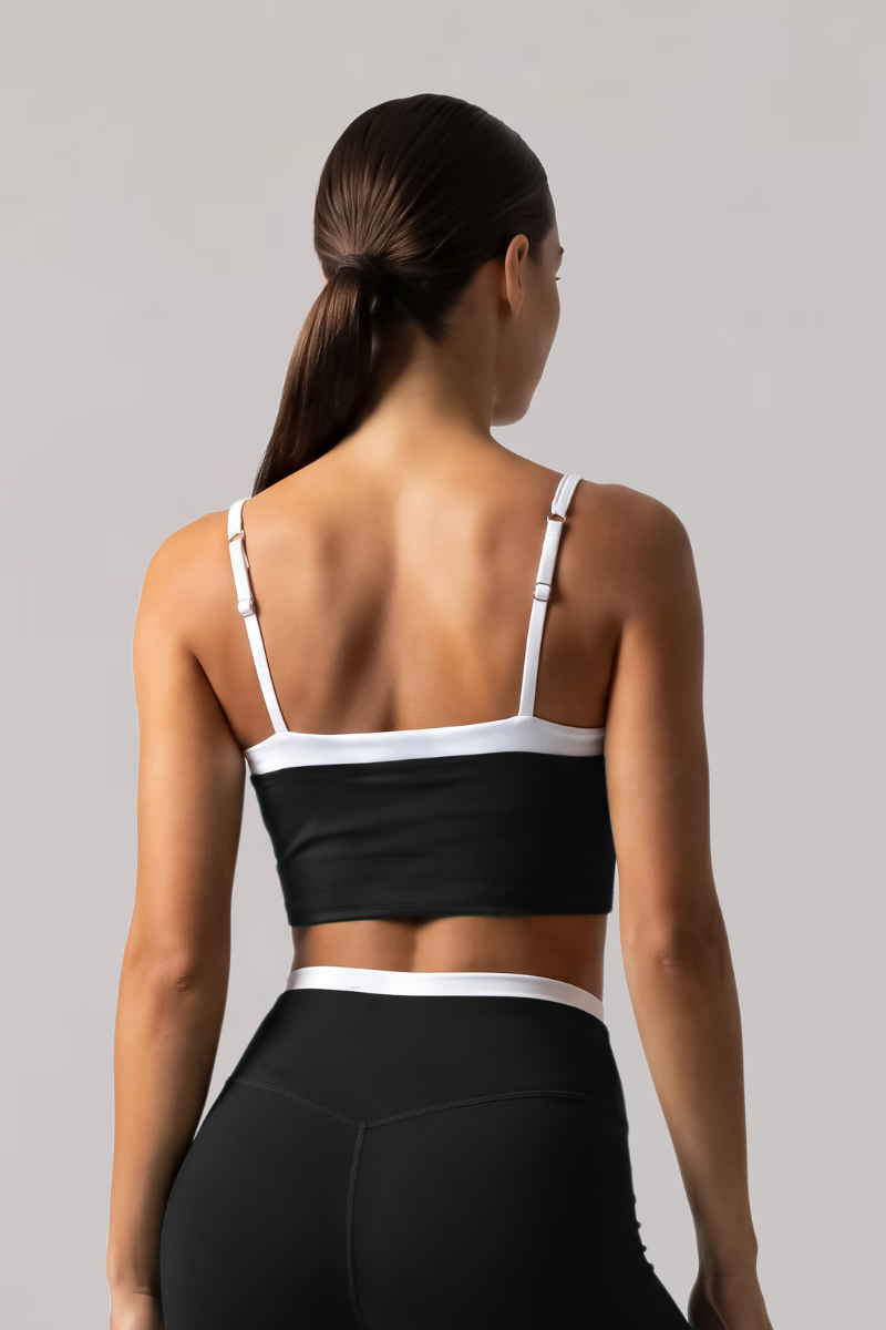 Women's Color Block Adjustable Thin Strap Sports Bra