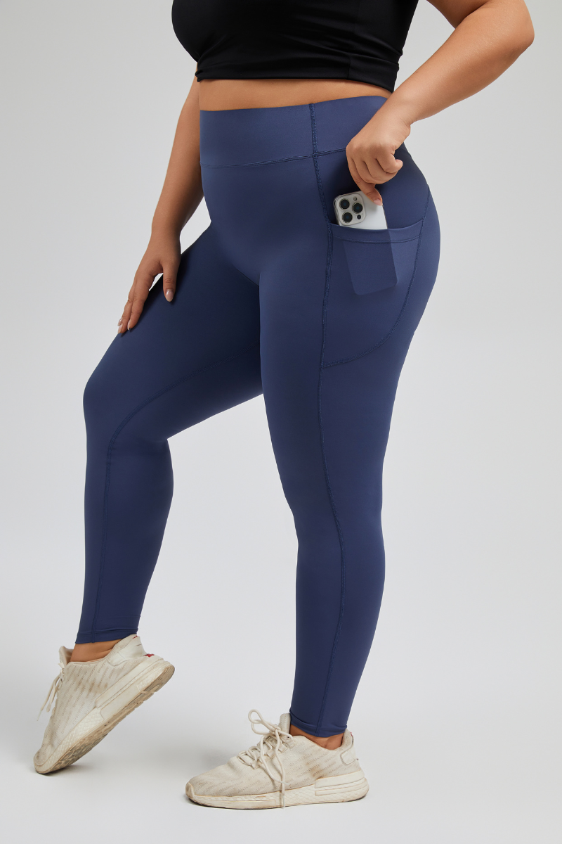 Plus Size Women's Butt-Lifting Pocket Cycling Yoga Leggings