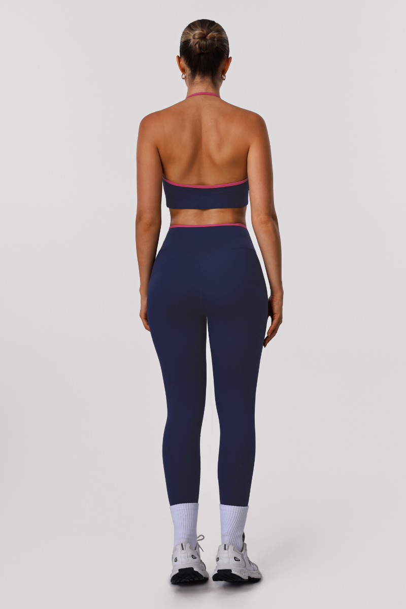 Women's Athletic Sets:Halterneck Bra And V-Waist Leggings