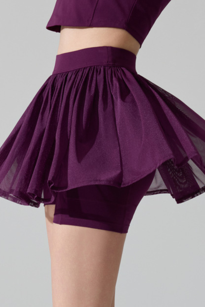 Women's Athletic Mesh-Pleated Anti-Exposure Mini Skirt