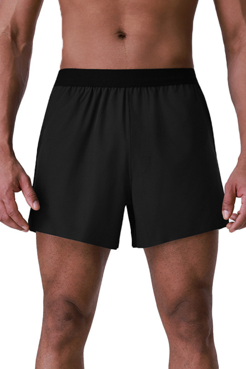 Men's Hidden Zipper Pocket Contrast Waistband Athletic Short