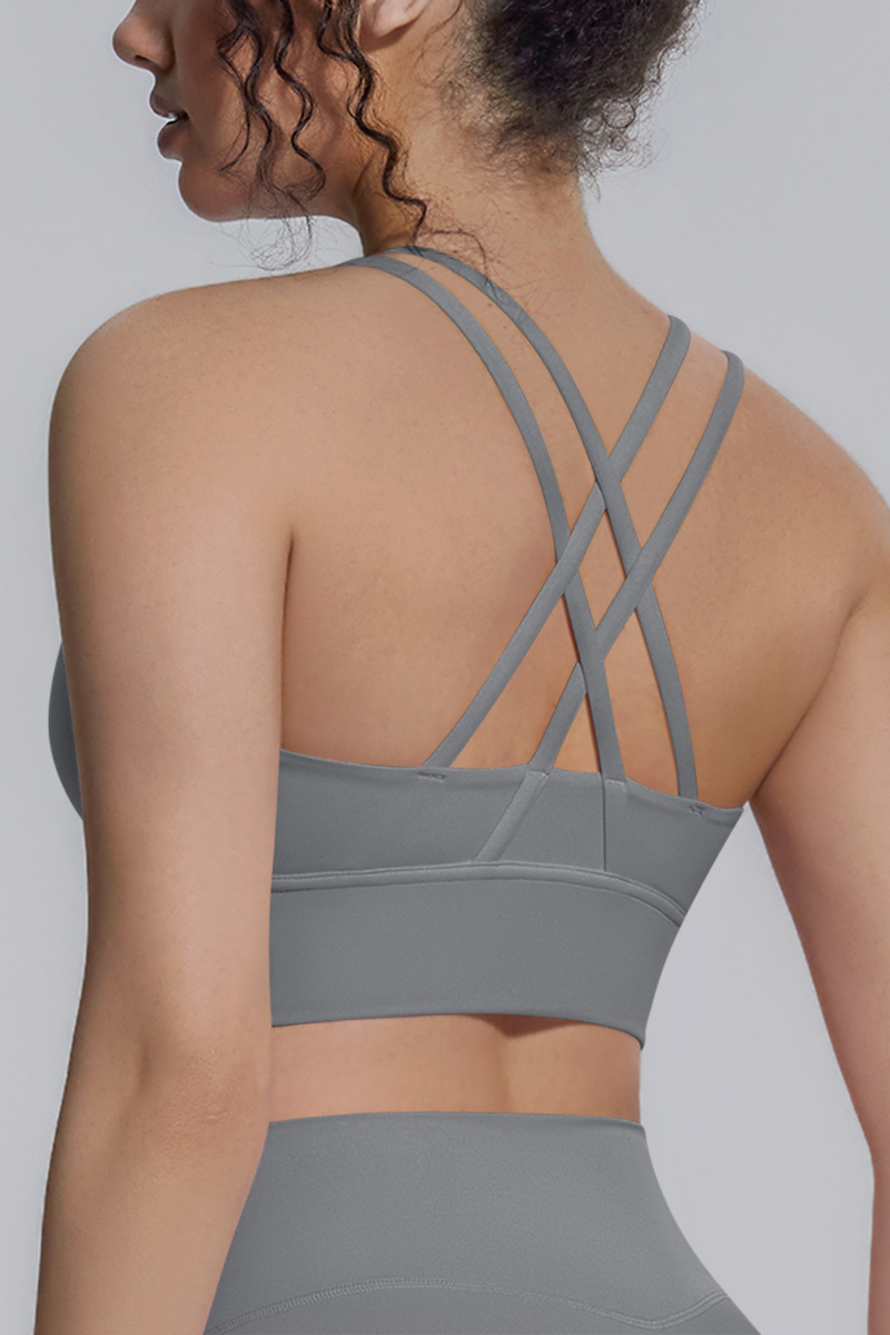Women's Athletic Cross-Back Naked Feel Yoga Sports Bra