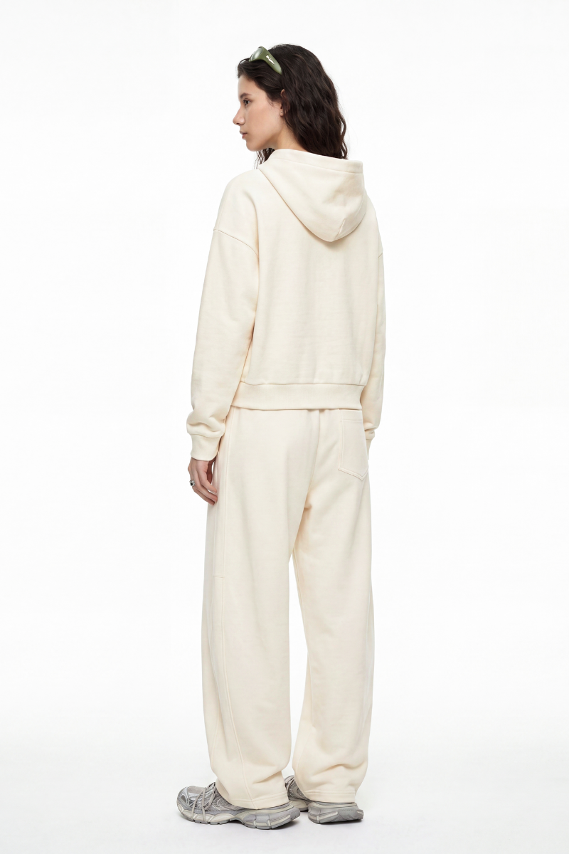 Women's Fall Set:Heavyweight Hoodie And Curved Sweatpants