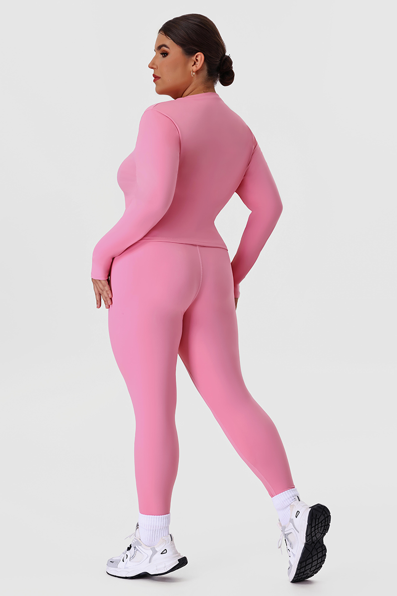 Plus Size Women's Long Sleeve Tee & Yoga Leggings Two-Piece Set