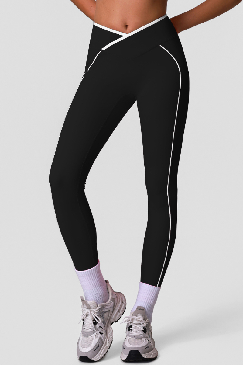 Women's Athletic V-Waist Pleated Buttocks Lifts Leggings