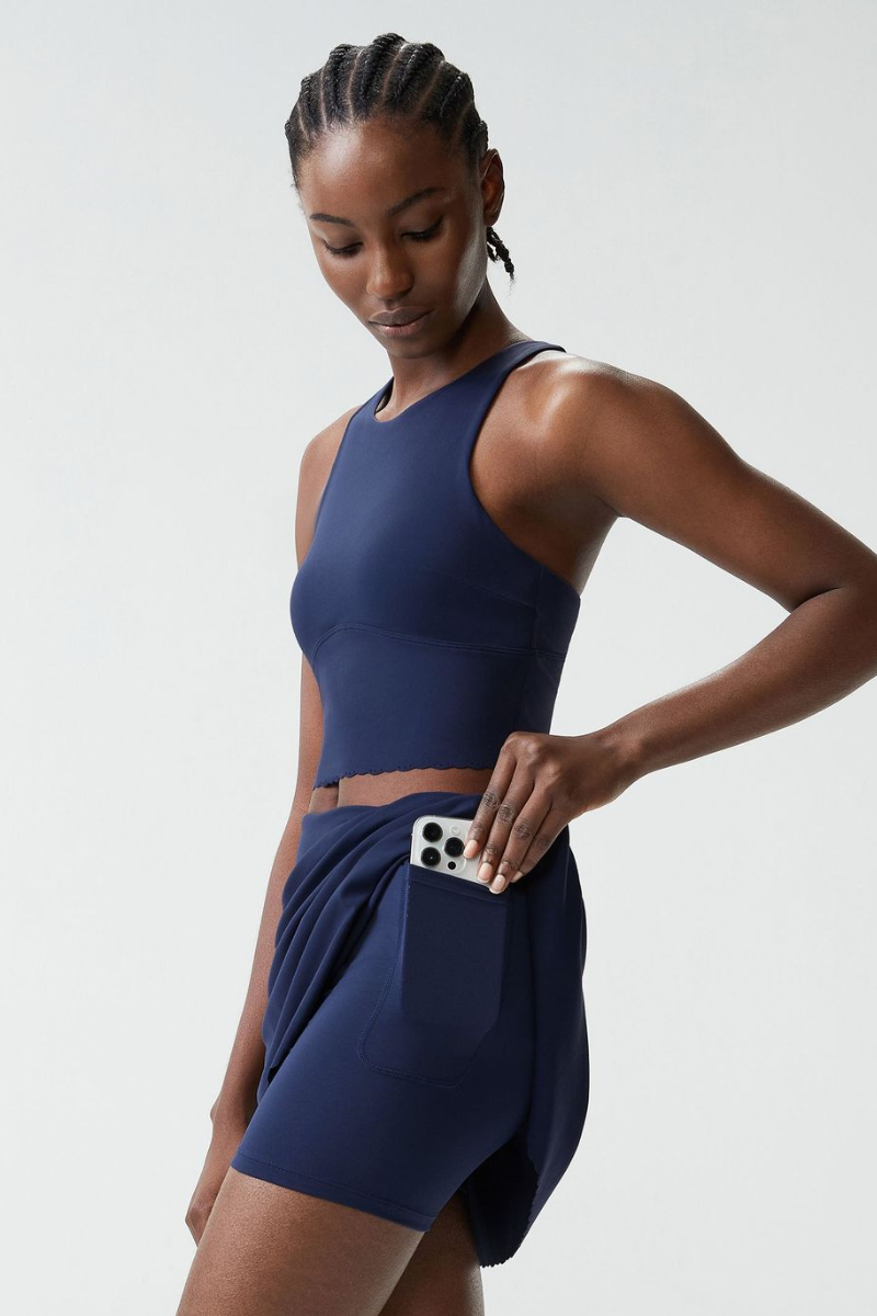 Women's Floral Center Tank & Tennis Skirt Two-Piece Set