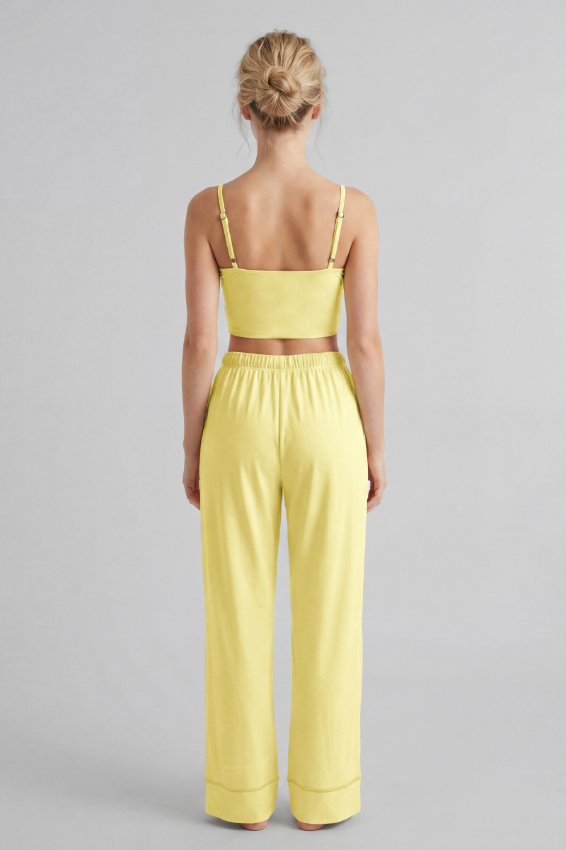 Women's Faux Two-Piece Strap Tank Top And Wide-Leg Pants Set