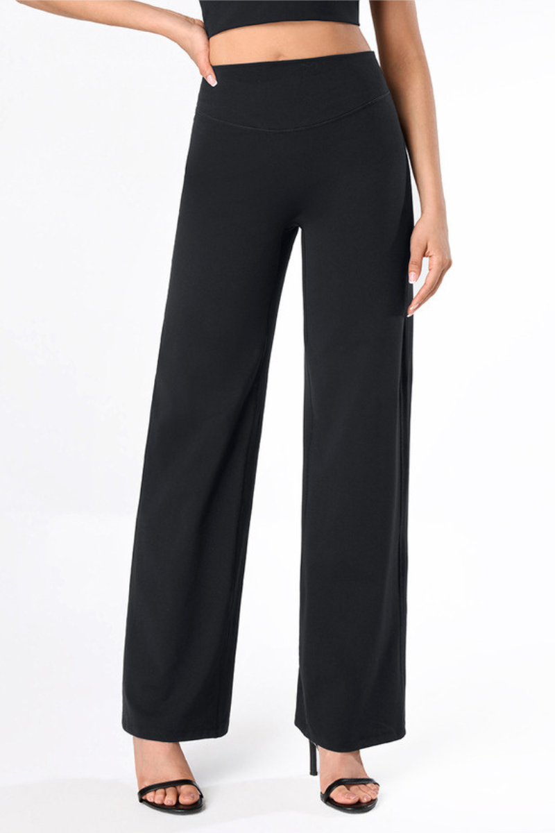 Women's High-Waist Brushed Naked-Feel Wide-Leg Sports Pants