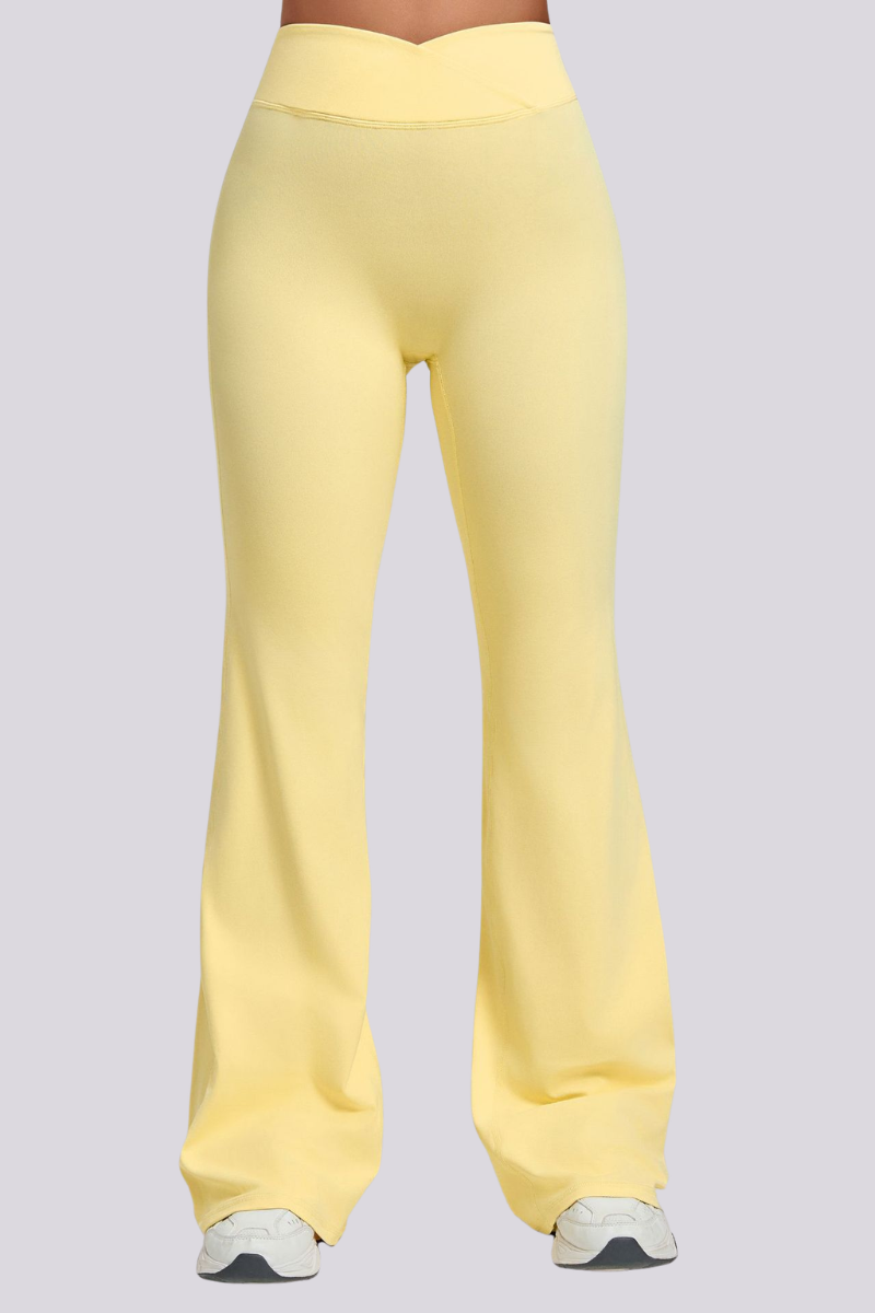 Women's Athletic Naked Feel Cross Waist Yoga Flared Pants