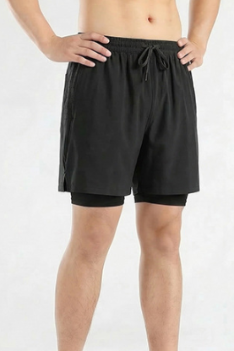 Men's 2-in-1 Athletic Breathable  Shorts with Inner Liner