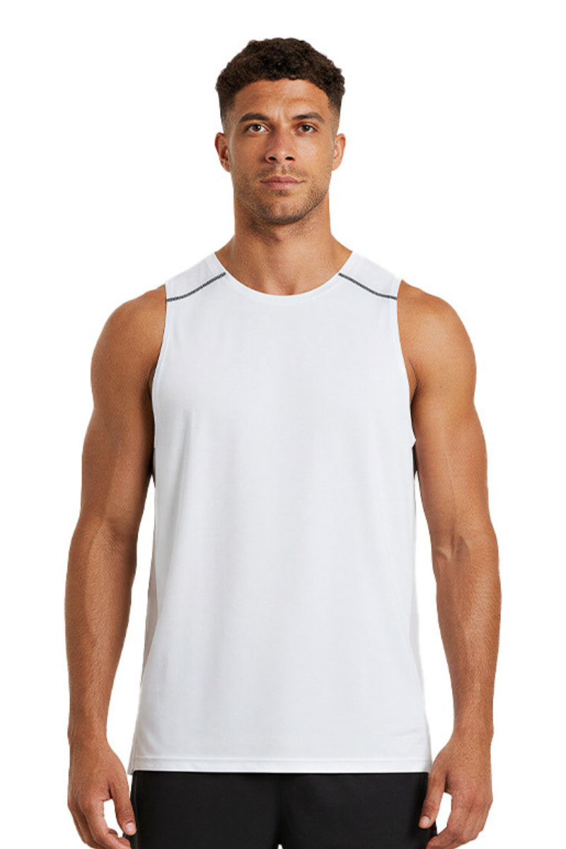 Men's Color Block Breathable Reflective Athletic Tank Top