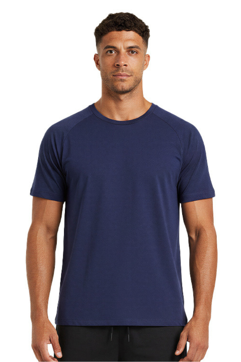 Men's Summer 100% Cotton Crew Neck Quick Dry  Sports T-shirt