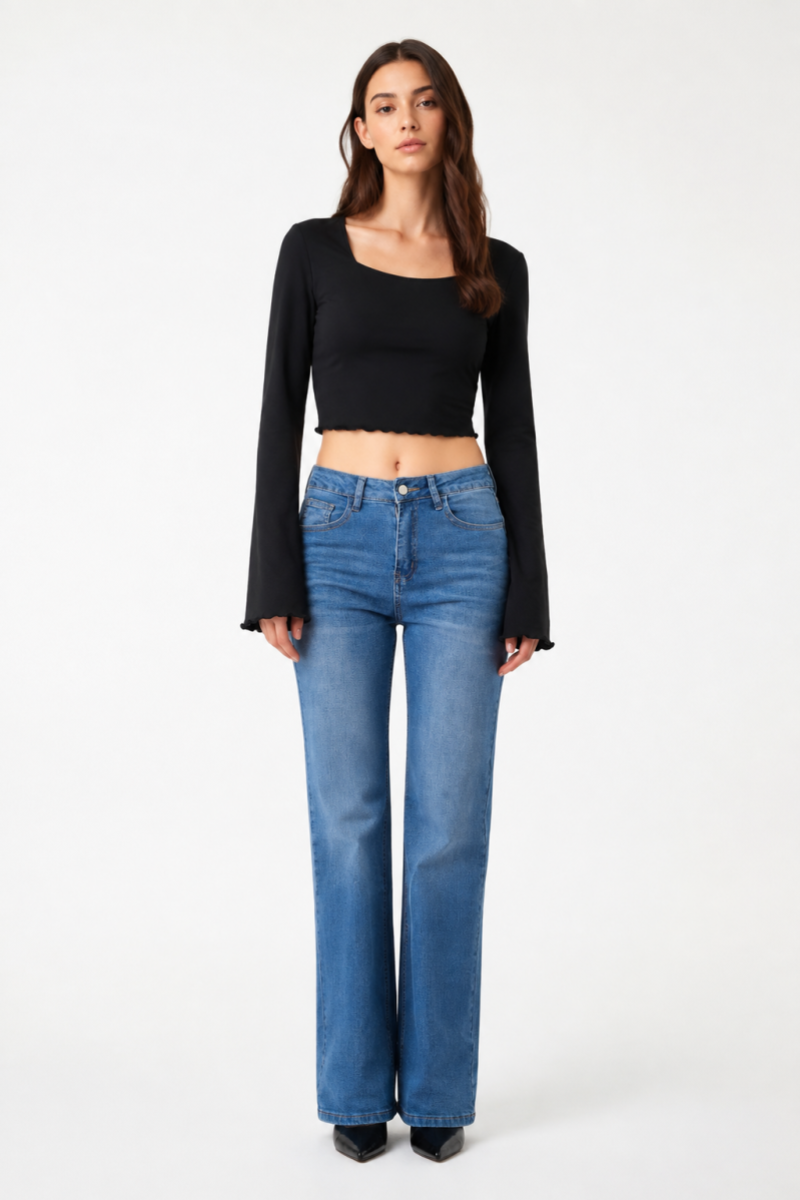 Women's Fall Vintage Distressed Straight-Leg Jeans