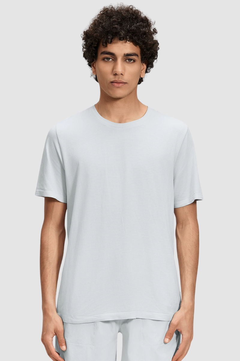 Men's Summer Seamless Round-Neck Solid Sports Tee