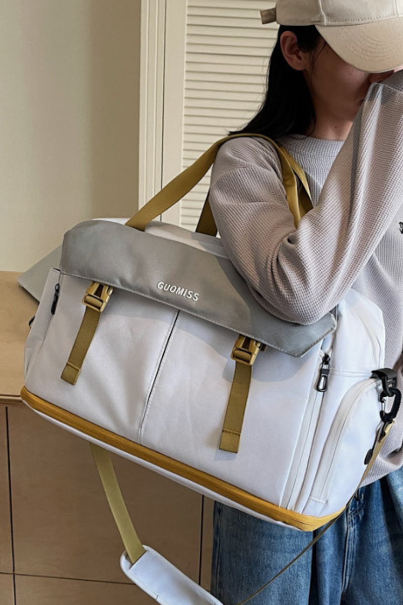 Color-Block Multi-Pocket Large Capacity Travel & Fitness Bag