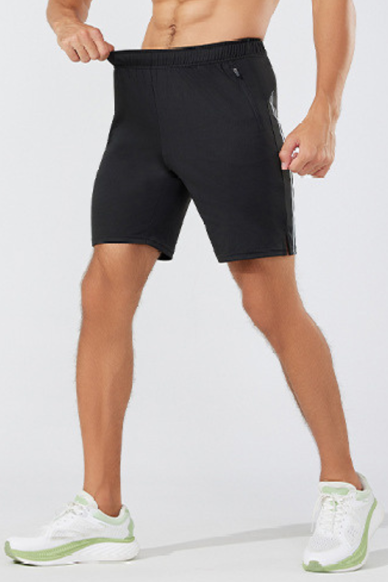 Men's Reflective Stripe Multi-Purpose Pockets Sport Shorts