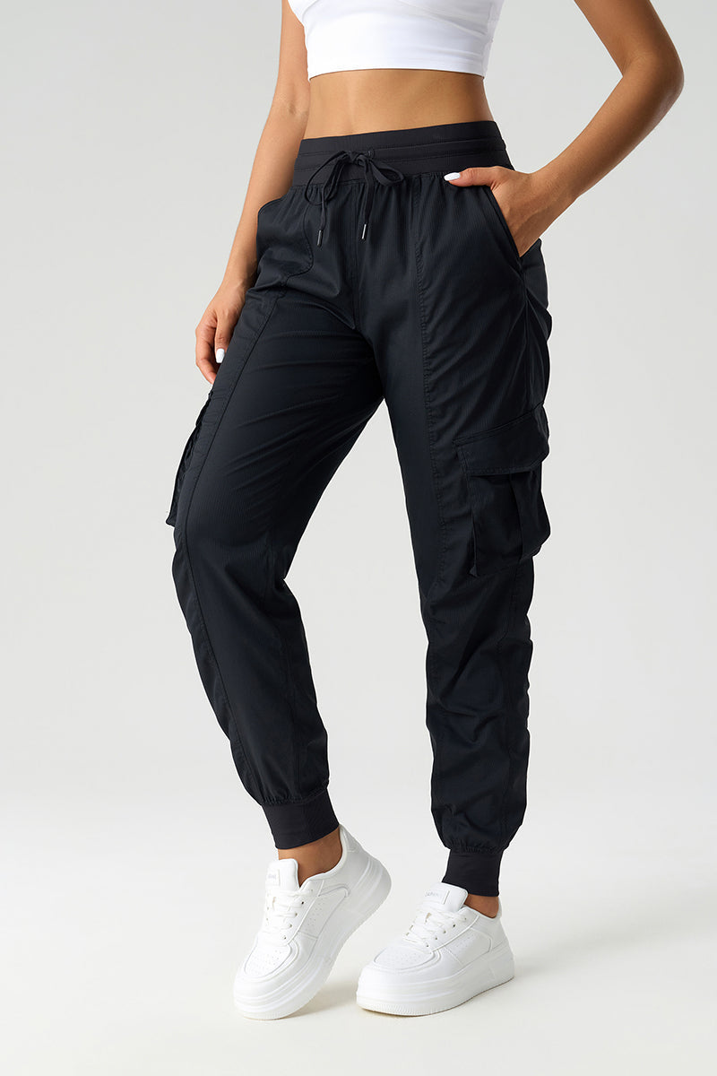 Women Mid-Rise Drawstring Leg Loose-Fitting Lightweight Quick-Drying Breathable Outdoor Workwear Sweatpants
