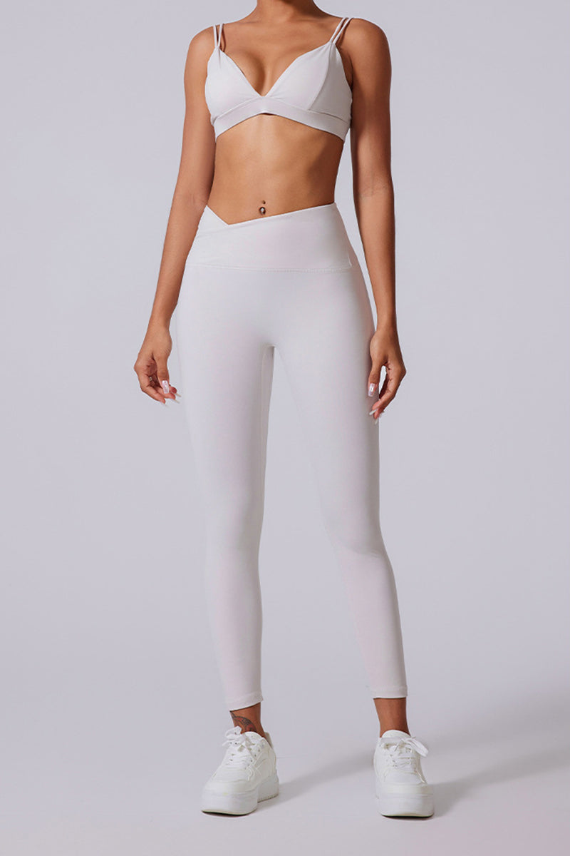 Women'S Brushed Skinny Shaping High Waist Fitness Athleisure Yoga Wear Set¡êoBra + Leggings