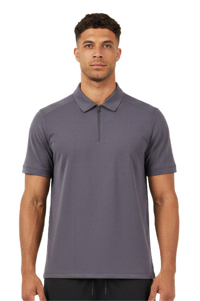 Men's Sun Protection Half-Zip Polo Collar Tennis T-Shirt