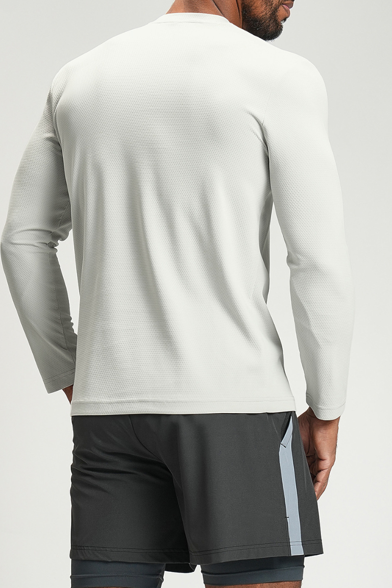 Men's Summer Cooling Round-Neck Quick-Dry Long-Sleeved Top