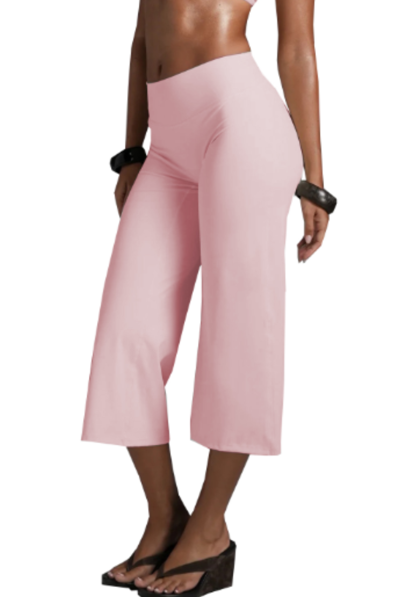 Women's Athletic 7/8 Wide-Leg Yoga Cropped Pants