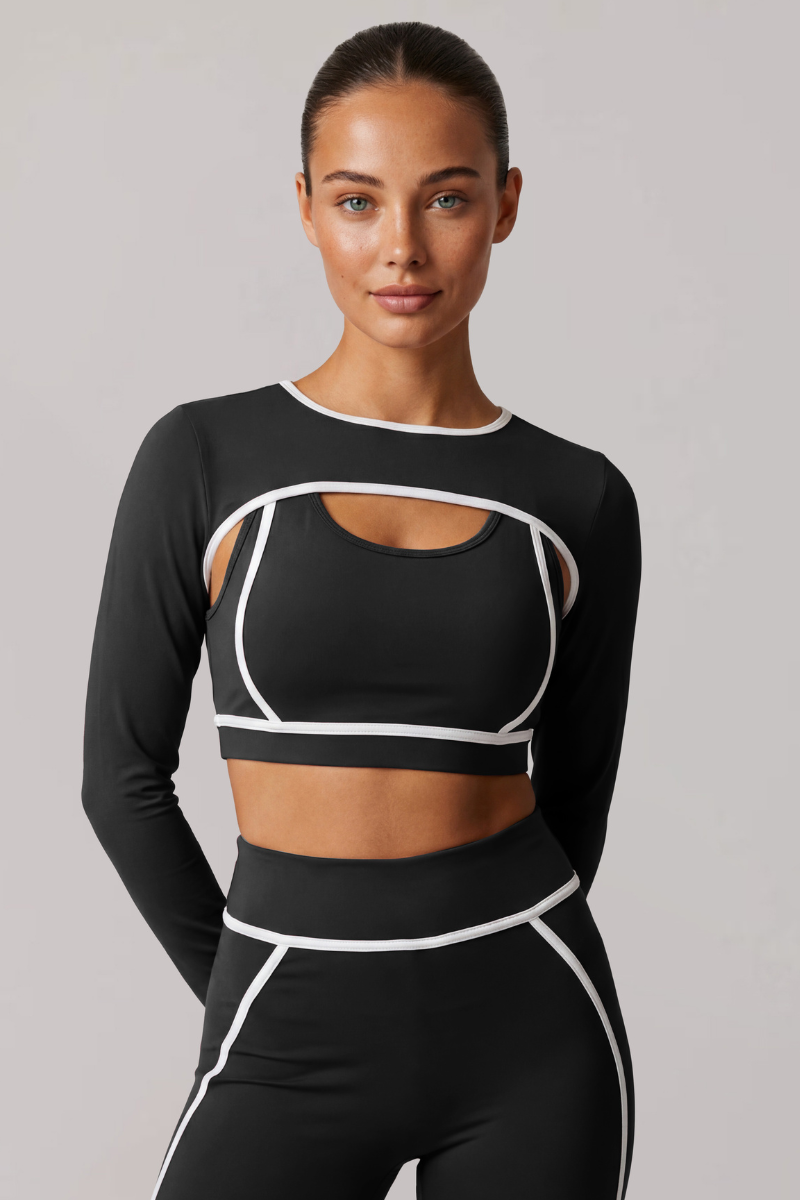 Women's Finger Cuffs Contrast-Line Naked-Feel Sports Shrug