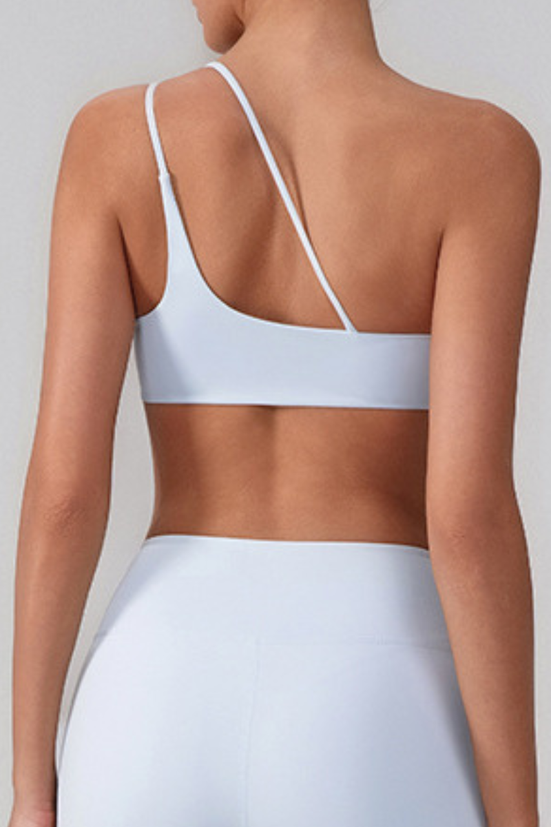 Women's Asymmetric One-Shoulder Naked Feel Sports Bra