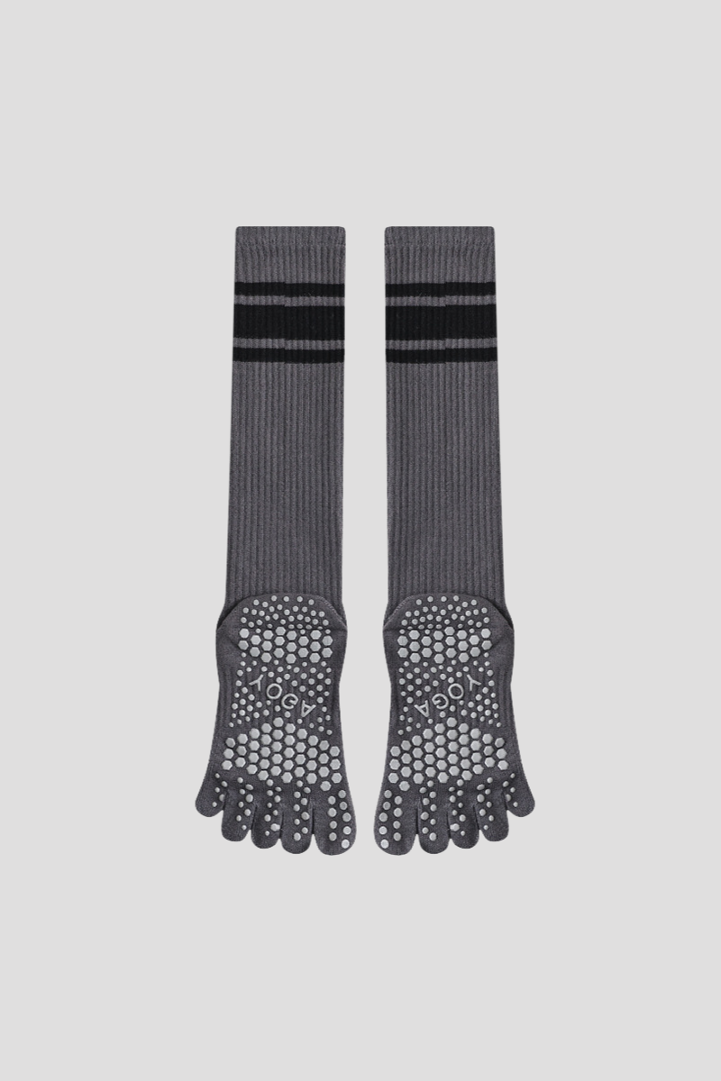 Women's Non-Slip Grip Sole Long Tube Sports Pilates Socks