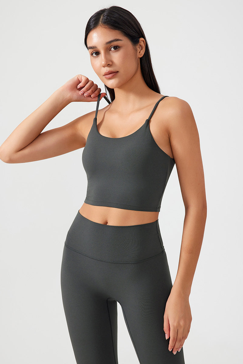 Women Gathering Anti-Shock One Cup Back Fitness Yoga Exercise Camisole Top