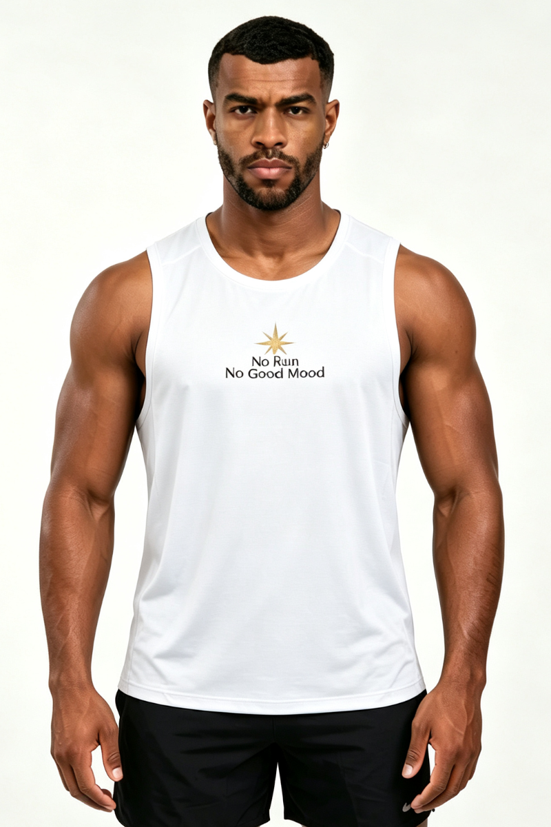 Men's Raglan Crew Neck Printed Quick Dry Athletic Tank Top