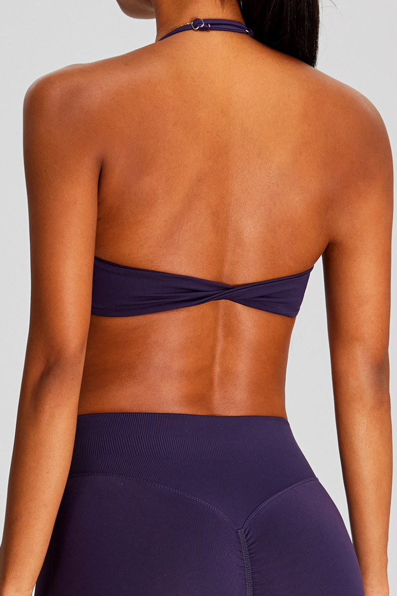 Women's Halter Backless Seamless Quick-Dry Yoga Sports Bra