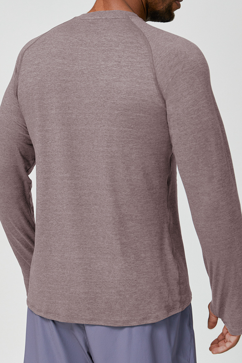 Men's Two-Tone Skin-Friendly Quick-Dry Long Sleeve Athletic Top