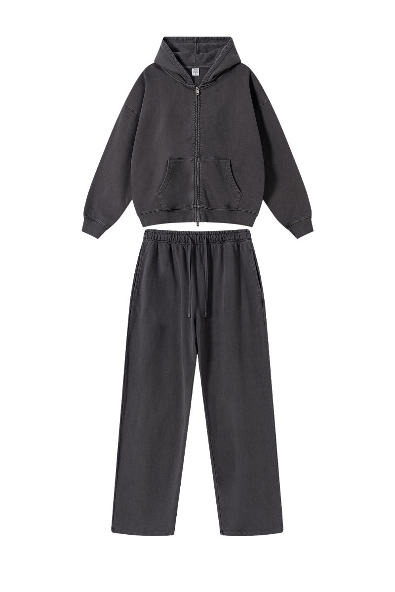 Men's Fall Vintage Cotton Set:Hooded Jacket And Sweatpants