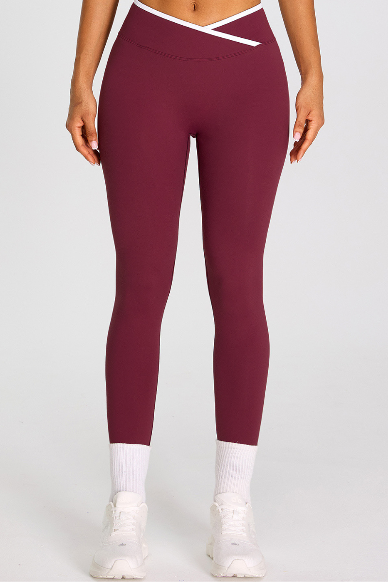 Women's Athletic Cross-Waist High Stretch Yoga Leggings